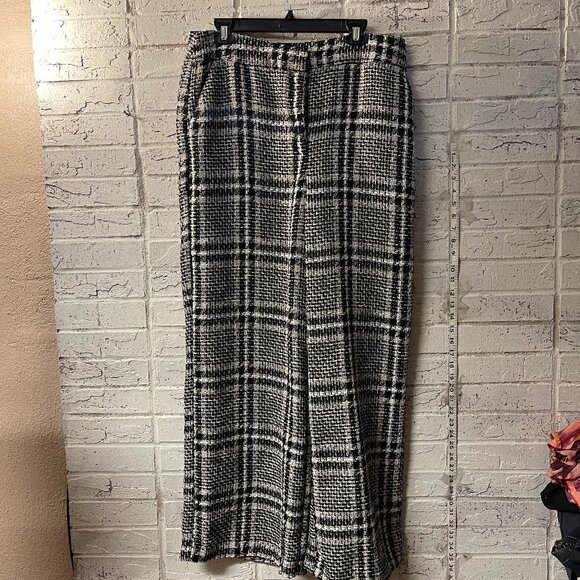 Versona Black & White Tweed Wide-Leg Pants (Size 16) - Picture 1 of 13
